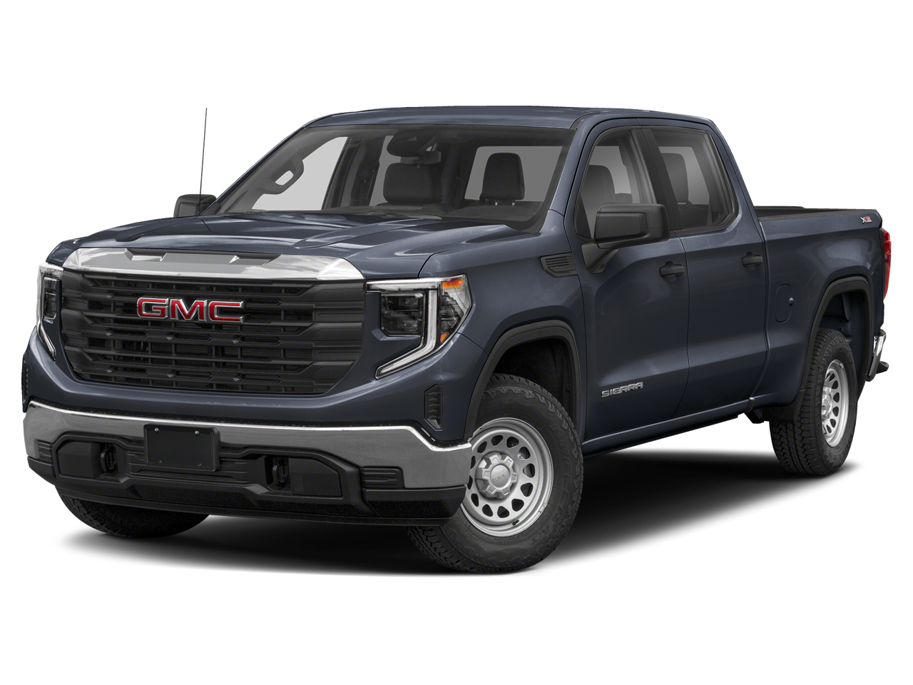 2024 GMC Sierra 1500 Denali in Sterling Metallic — front three-quarter view