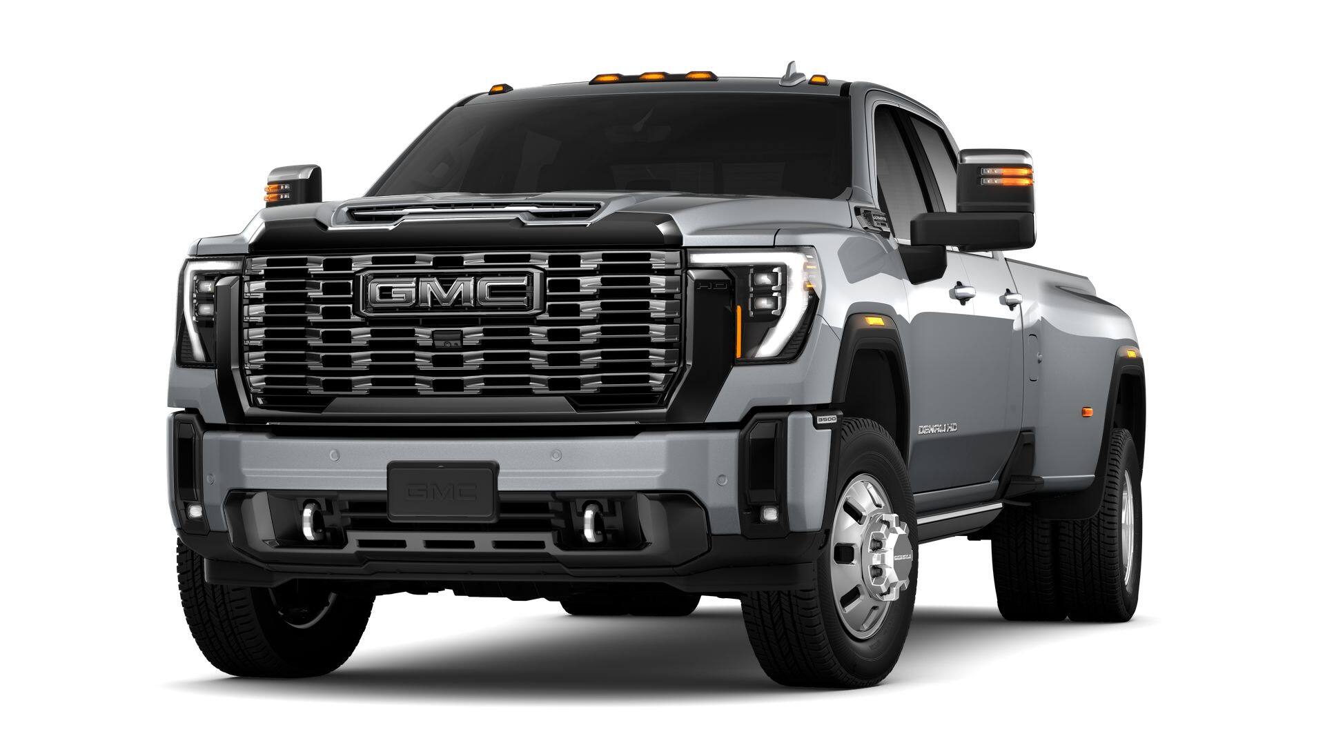 2026 GMC Sierra 3500 HD Denali Ultimate DRW in Sterling Metallic — front three-quarter view