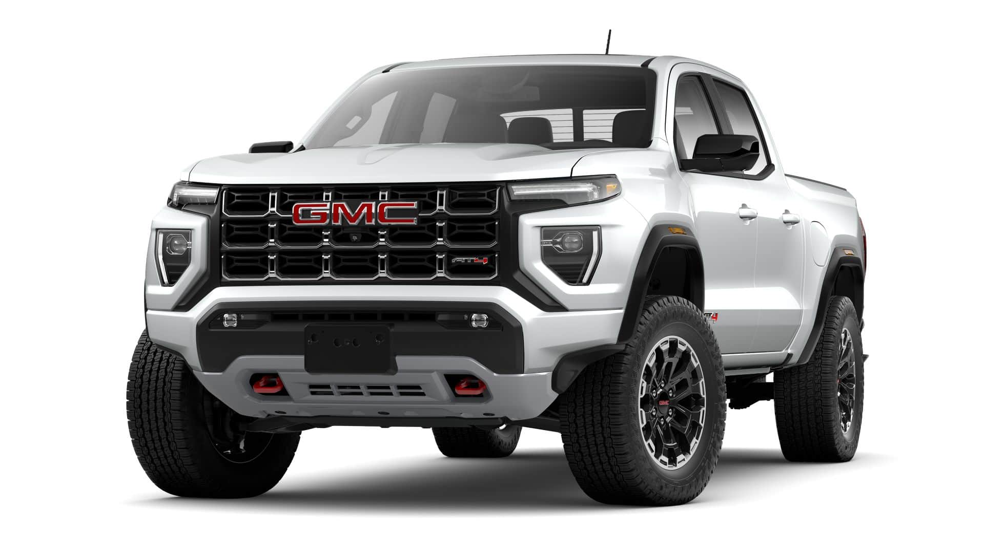 2026 GMC Canyon AT4 in Summit White — front three-quarter view