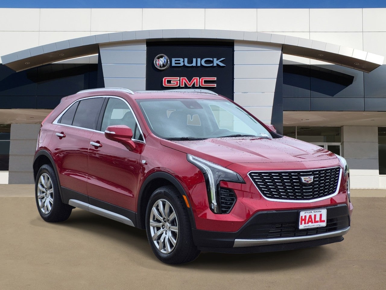 2021 Cadillac XT4 FWD Premium Luxury in Infrared Tintcoat — front three-quarter view