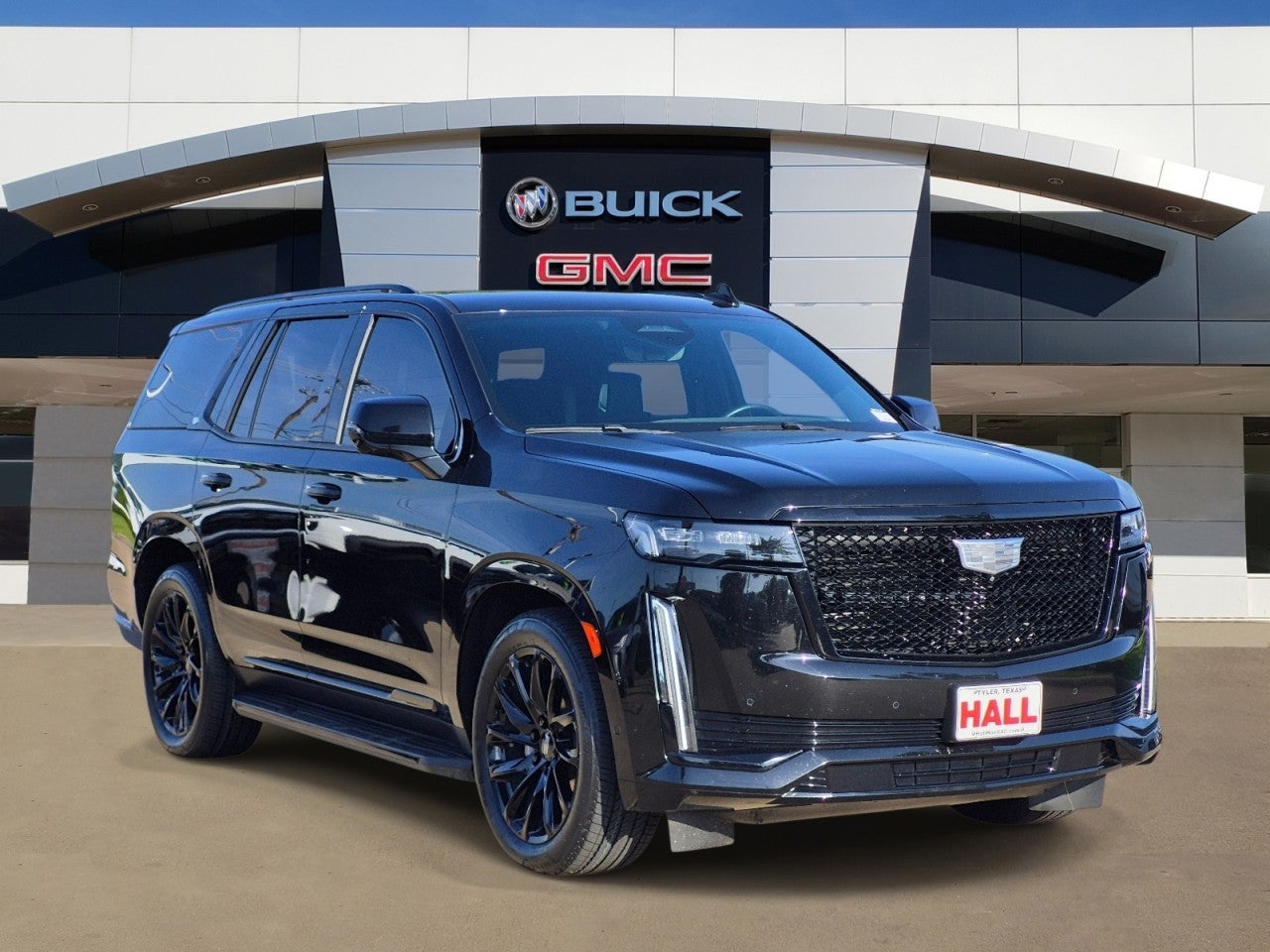 2023 Cadillac Escalade Sport Platinum in Black Raven — front three-quarter view