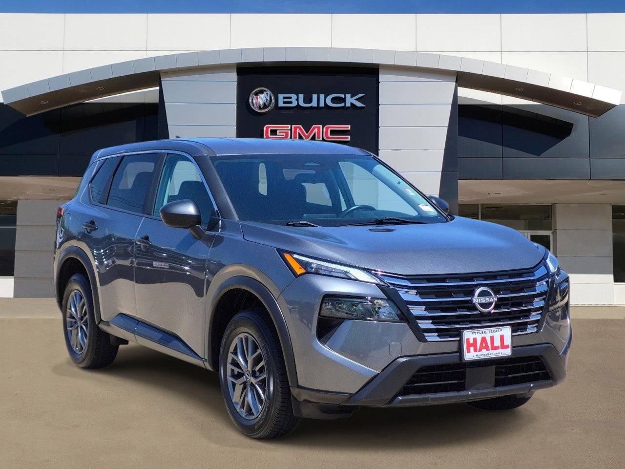 2024 Nissan Rogue S FWD in Gray — front three-quarter view