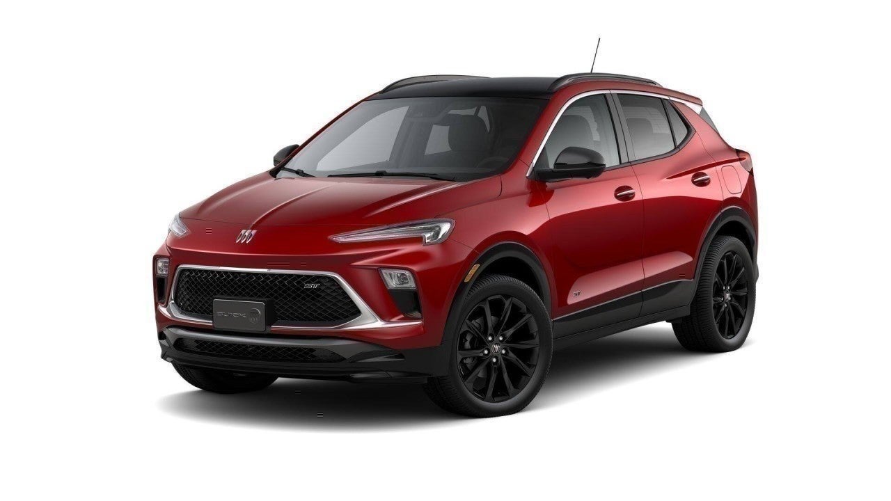 2026 Buick Encore GX Sport Touring in Brilliant Red — front three-quarter view